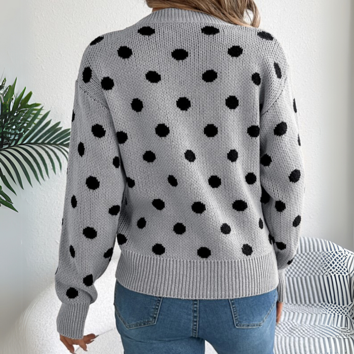 Nuala | Knitted sweater With Dot Patterns