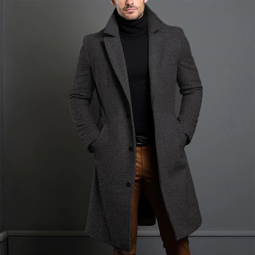 Aaron | Men's Stylish Long Wool Coat with Slim Fit