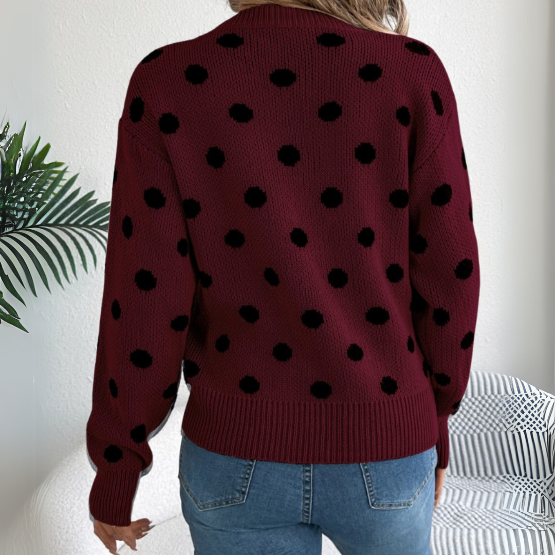 Nuala | Knitted sweater With Dot Patterns