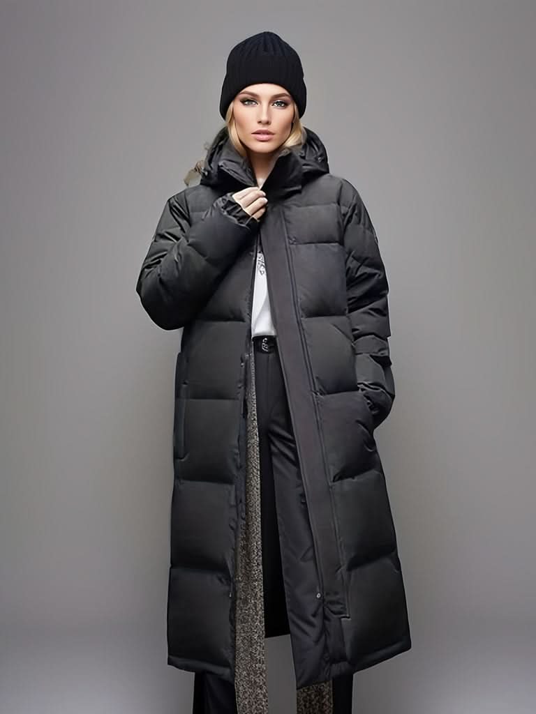 Adele | Women’s Winter Long Puffer Coat with Hood