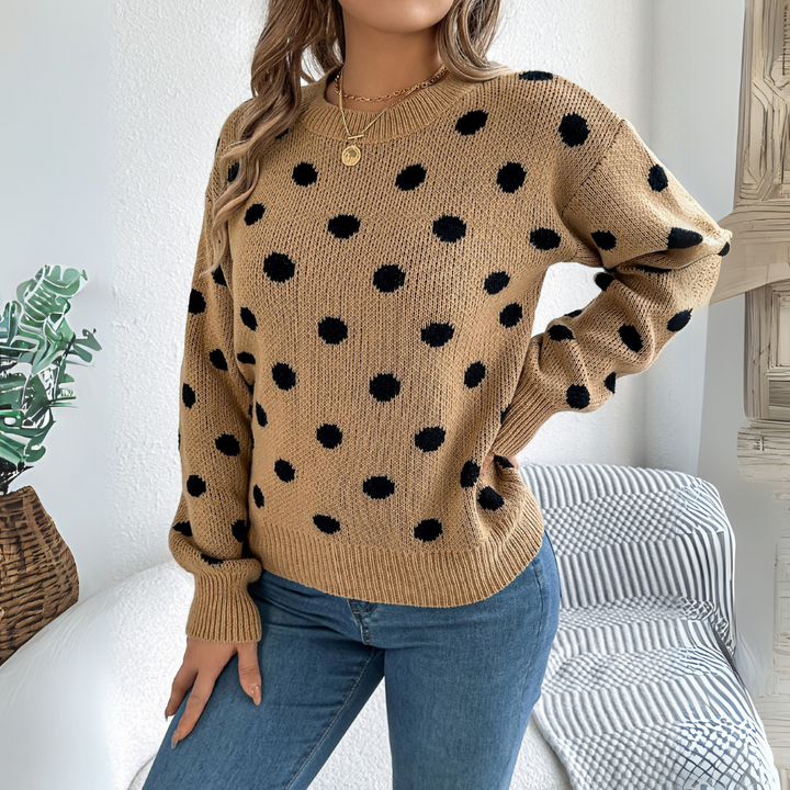 Nuala | Knitted sweater With Dot Patterns