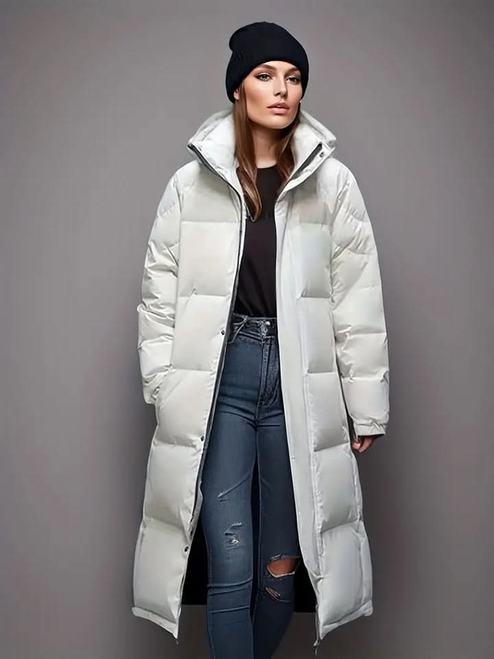 Adele | Women’s Winter Long Puffer Coat with Hood