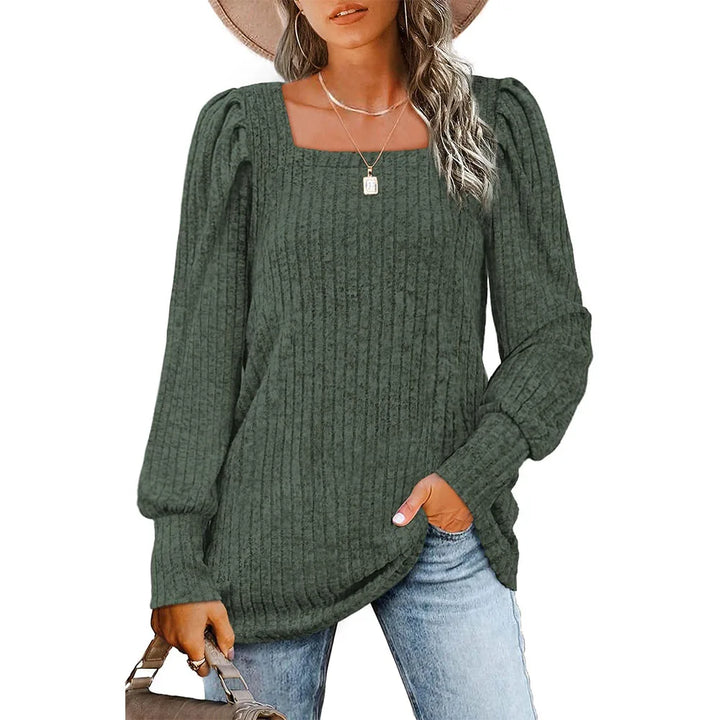 Maya | Trendy Square Neck Long Sleeve Top