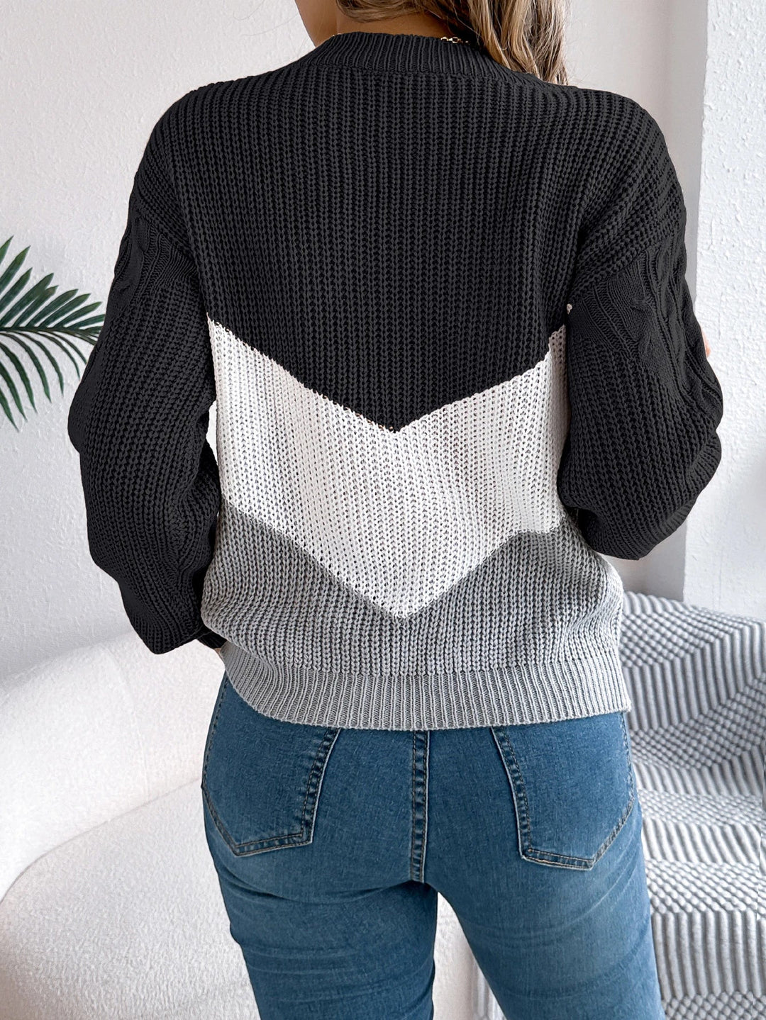 Spencer™ | Chevron Cable Knit Sweater