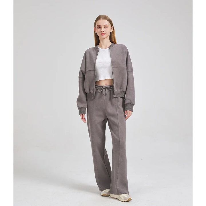 Zara | Zipper Cardigan & Baggy Pants Set