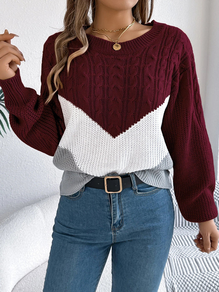 Spencer™ | Chevron Cable Knit Sweater