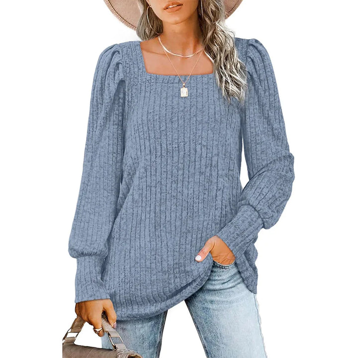 Maya | Trendy Square Neck Long Sleeve Top