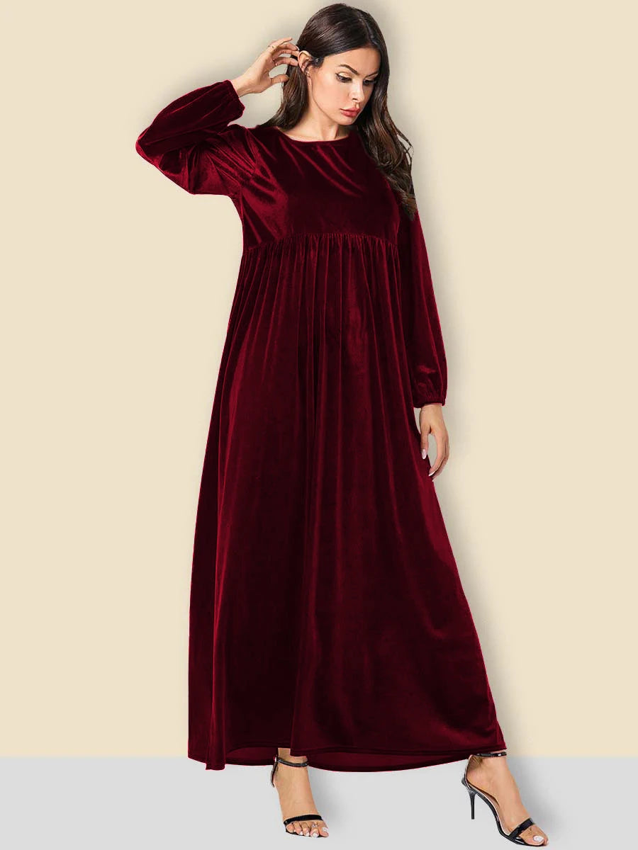 Sophia | Velvet A-Line Swing Dress