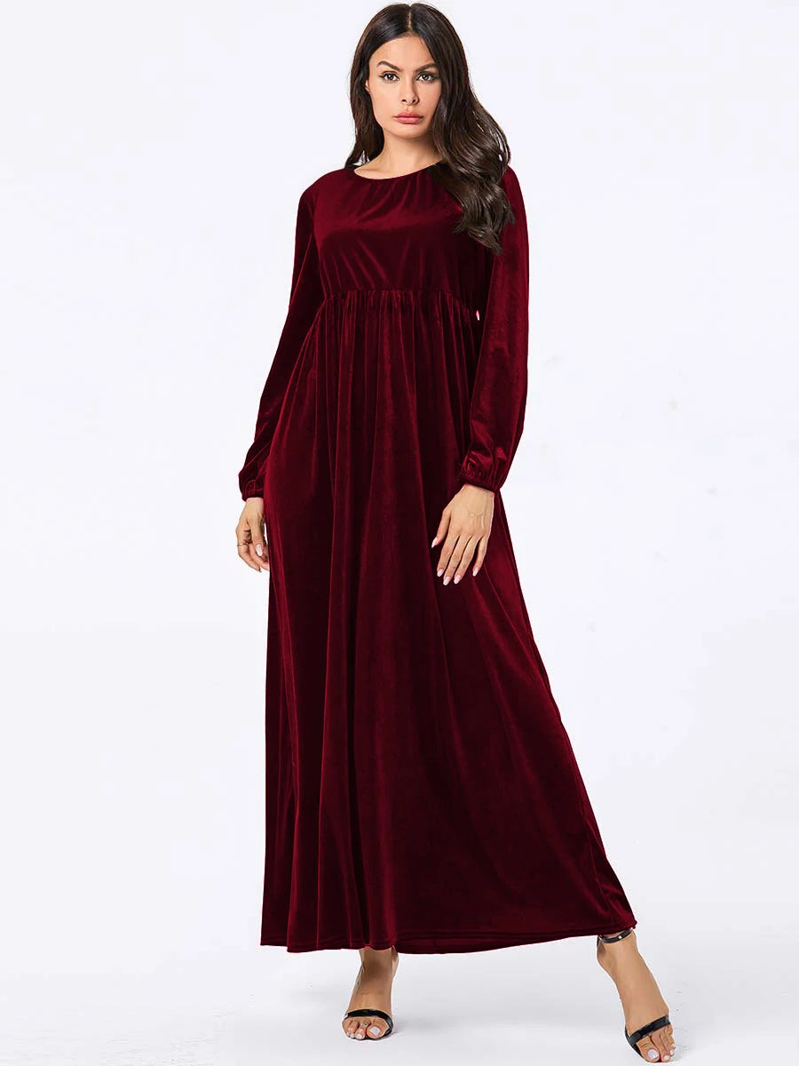 Sophia | Velvet A-Line Swing Dress