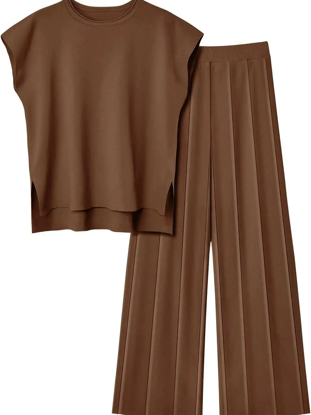 Ella | Sleeveless Knit Top & Wide-Leg Pants Set