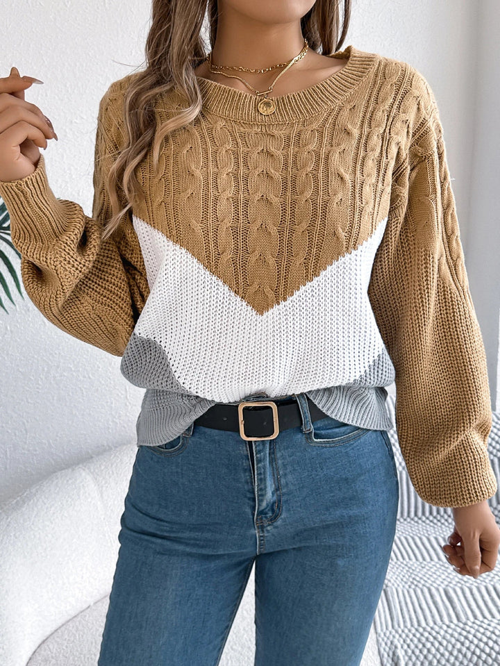 Spencer™ | Chevron Cable Knit Sweater