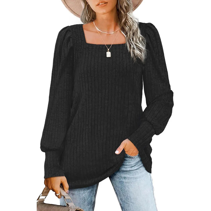 Maya | Trendy Square Neck Long Sleeve Top