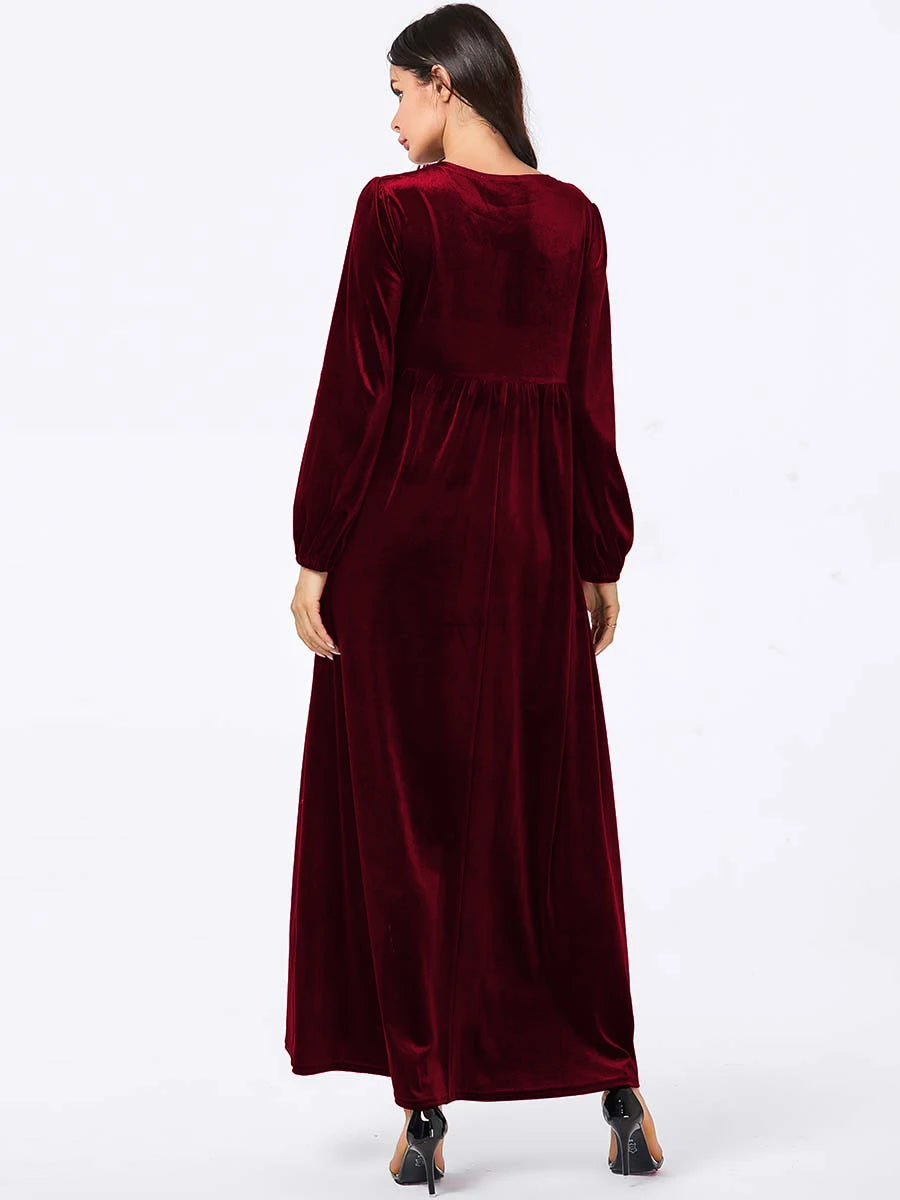 Sophia | Velvet A-Line Swing Dress