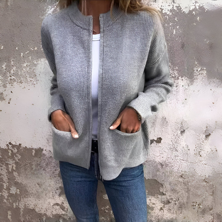 Elin™ - Knitted Cardigan with Zipper and Pockets