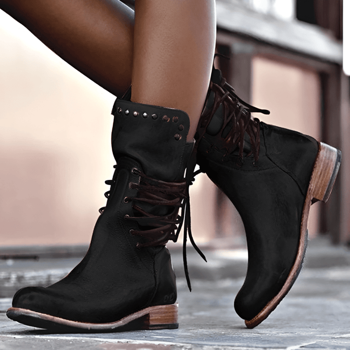 Annia | Leather Boots with Laces