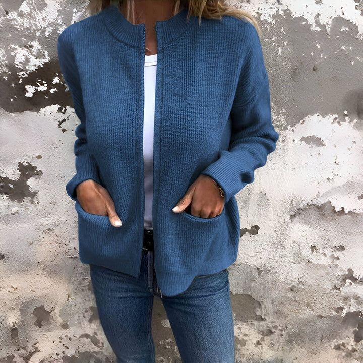 Elin™ - Knitted Cardigan with Zipper and Pockets